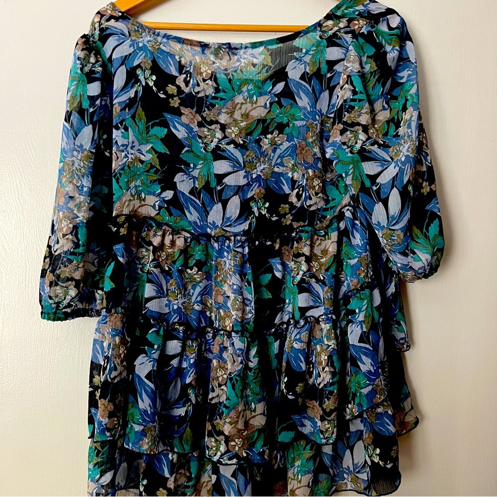 Express floral flutter top